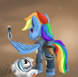 Size: 1827x1817 | Tagged: safe, artist:qbellas, derpibooru import, rainbow dash, pegasus, pony, female, helmet, mare, solo, titanfall, wing hands, wing hold