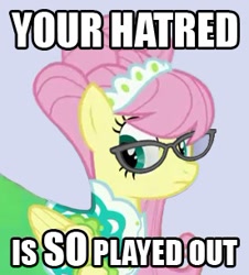 Size: 276x305 | Tagged: safe, fluttershy, pegasus, pony, glasses, hipster, hipstershy, image macro, modelshy, reaction image