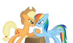 Size: 10000x5923 | Tagged: safe, artist:alexpony, applejack, rainbow dash, earth pony, pegasus, pony, the ticket master, .psd available, absurd resolution, simple background, transparent background, vector