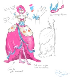 Size: 1280x1390 | Tagged: safe, pinkie pie, clothes, dress, gala dress, humanized, skinny