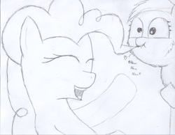 Size: 1093x850 | Tagged: safe, artist:inkiepie, pinkie pie, earth pony, fluffy pony, pony, biting, fluffy pony original art