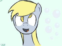 Size: 640x480 | Tagged: safe, artist:dropy, derpy hooves, pegasus, pony, bubble, derp, eyes, female, mare