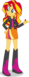 Size: 5000x13000 | Tagged: safe, artist:caliazian, sunset shimmer, equestria girls, rainbow rocks, .ai available, absurd resolution, amulet, boots, clothes, cute, leather jacket, pendant, shimmerbetes, simple background, skirt, solo, transparent background, vector