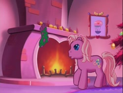 Size: 640x480 | Tagged: safe, pinkie pie, earth pony, pony, a very minty christmas, g3, fireplace, house, interior, pink