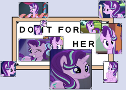 Size: 1400x1000 | Tagged: safe, starlight glimmer, pony, unicorn, do it for her, female, horn, mare, meme, two toned mane