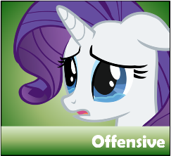 Size: 250x222 | Tagged: safe, rarity, pony, unicorn, female, horn, mare, offensive, solo, spoilered image, spoilered image joke