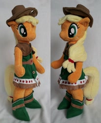 Size: 1024x1240 | Tagged: safe, artist:agatrix, applejack, anthro, anthro plushie, bipedal, clothes, dress, gala dress, irl, outfit, photo, plushie, solo