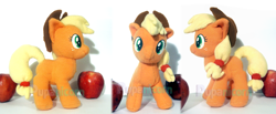 Size: 3406x1401 | Tagged: safe, artist:lemonkylie, applejack, pony, irl, photo, plushie, solo