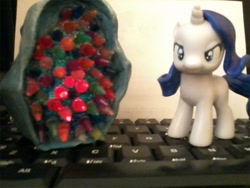 Size: 800x600 | Tagged: safe, rarity, pony, unicorn, custom, dumb rock, female, filly, horn, mare, solo