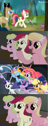 Size: 492x1286 | Tagged: safe, artist:why485, derpibooru import, applejack, daisy, doctor whooves, flower wishes, fluttershy, lily, lily valley, pinkie pie, rainbow dash, rarity, roseluck, twilight sparkle, twilight sparkle (alicorn), alicorn, breezie, it ain't easy being breezies, 3d glasses, applebreezie, breezie pie, breeziefied, exploitable meme, flower trio, hub logo, mane six, meme, rainbow breez, rarbreez, reaction guys, reaction ponies, species swap, twilight breezie