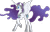 Size: 900x576 | Tagged: safe, color edit, nightmare moon, rarity, alicorn, hybrid, pony, female, horn, mare, race swap, raised hoof, simple background, smiling, solo, spread wings, transparent background, white coat, wings