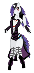 Size: 1246x2623 | Tagged: safe, artist:jewelsfriend, rarity, anthro, lil-miss rarity, crossover, mortal kombat, sindel