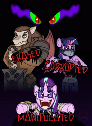 Size: 1920x2640 | Tagged: safe, artist:brother orin, king sombra, scorpan, starlight glimmer, twilight sparkle, twilight sparkle (alicorn), alicorn, pony, crossover, killer instinct