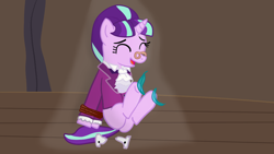 Size: 1024x576 | Tagged: safe, artist:thebrony700, snowfall frost, starlight glimmer, pony, unicorn, a hearth's warming tail, hoof tickling, tickling