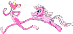 Size: 2532x1185 | Tagged: safe, artist:colossalstinker, pinkie pie, earth pony, pony, g3, crossover, pink panther, the pink panther