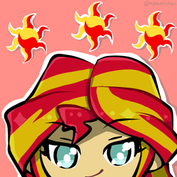 Size: 1024x1024 | Tagged: safe, artist:ayachiichan, sunset shimmer, equestria girls, icon, no nose