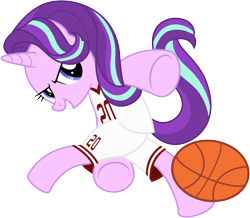 Size: 7000x6100 | Tagged: safe, artist:caliazian, starlight glimmer, pony, unicorn, .ai available, .svg available, absurd resolution, ball, basketball, clothes, jersey, simple background, solo, sports, transparent background, vector