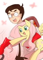 Size: 500x700 | Tagged: safe, fluttershy, pegasus, pony, female, glasses, mare, medic, team fortress 2