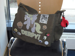 Size: 733x550 | Tagged: safe, derpy hooves, pegasus, pony, convention, custom, female, irl, mare, merchandise, photo