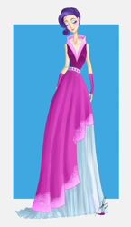 Size: 600x1033 | Tagged: safe, artist:ladyamaltea, rarity, clothes, dress, humanized, skinny