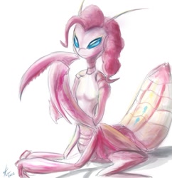 Size: 1039x1073 | Tagged: safe, artist:raikoh, pinkie pie, mantis, solo, species swap