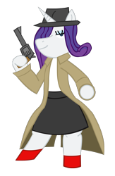 Size: 978x1500 | Tagged: safe, artist:jewelsfriend, rarity, pony, unicorn, bipedal, crossover, gun, moira, penny arcade