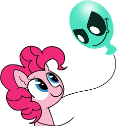 Size: 3231x3483 | Tagged: safe, artist:strangiesleepy, discord, pinkie pie, earth pony, pony, balloon, smiling