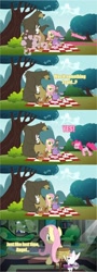 Size: 500x1388 | Tagged: safe, angel bunny, fluttershy, harry, pinkie pie, earth pony, pegasus, pony, comic