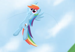 Size: 2816x1969 | Tagged: safe, artist:heartlyrosalie, derpibooru import, rainbow dash, pegasus, pony, flying, solo