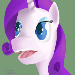 Size: 2000x2000 | Tagged: safe, artist:omarianvolcae, rarity, pony, unicorn, female, horn, mare, white coat