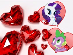 Size: 5000x3750 | Tagged: safe, rarity, spike, dragon, pony, unicorn, female, fire ruby, male, shipping, sparity, straight, wallpaper