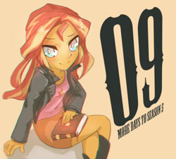 Size: 800x724 | Tagged: safe, artist:tc, sunset shimmer, equestria girls, rainbow rocks, countdown, journey book, solo