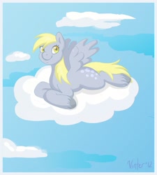 Size: 727x806 | Tagged: safe, artist:vinter, derpy hooves, pegasus, pony, cloud, cloudy, female, mare