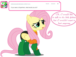 Size: 1200x900 | Tagged: safe, fluttershy, pegasus, pony, aquaman, ask, crossover, parody, tumblr