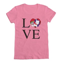 Size: 1000x1000 | Tagged: safe, rarity, spike, dragon, pony, unicorn, clothes, female, love, male, shipping, shirt, sparity, straight, welovefine