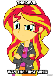 Size: 533x768 | Tagged: safe, sunset shimmer, equestria girls, humanized, image macro, meme, mouthpiece, neoreactionary sunset shimmer, solo