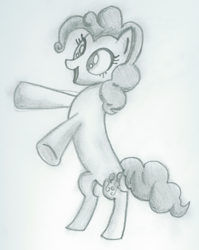 Size: 1602x2011 | Tagged: safe, pinkie pie, earth pony, pony, female, grayscale, monochrome, solo, traditional art