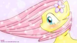 Size: 2732x1536 | Tagged: safe, artist:snowfall-in-vienna, fluttershy, pegasus, pony, crying, female, mare, pink mane, yellow coat