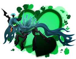 Size: 2700x2100 | Tagged: safe, artist:geraritydevillefort, queen chrysalis, changeling, changeling queen, glowing eyes, looking at you, simple background, smiling, solo, sombra eyes, tongue out, transparent background