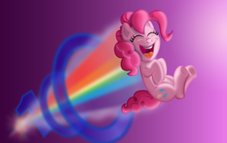 Size: 12693x8012 | Tagged: safe, artist:discorded, pinkie pie, earth pony, pony, absurd resolution, female, mare, pink coat, pink mane, sonic rainboom