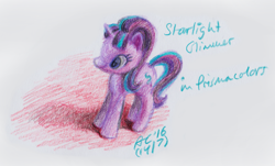 Size: 1820x1100 | Tagged: safe, artist:ponellatoon, starlight glimmer, pony, unicorn, solo, toy, traditional art