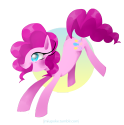 Size: 957x966 | Tagged: safe, artist:miupoke, pinkie pie, earth pony, pony, female, mare, pink coat, pink mane, simple background, solo, transparent background