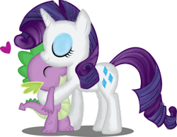 Size: 900x699 | Tagged: safe, artist:xxamber-laylaxx, rarity, spike, dragon, pony, unicorn, female, hug, male, shipping, sparity, straight