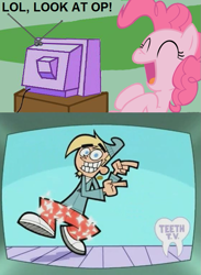 Size: 563x770 | Tagged: safe, edit, pinkie pie, earth pony, pony, exploitable meme, female, mare, meme, obligatory pony, op, photoshop, silly pants, skip sparkypants, the fairly oddparents, tv meme