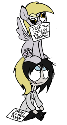 Size: 864x1596 | Tagged: safe, artist:insanelyadd, derpy hooves, pegasus, pony, crossover, female, jeff the killer, mare