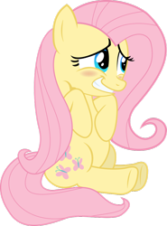 Size: 770x1038 | Tagged: safe, fluttershy, pegasus, pony, the super speedy cider squeezy 6000, blushing, embarrassed, simple background, transparent background, vector