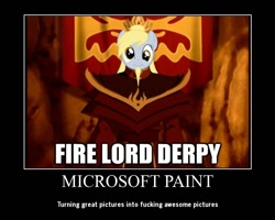 Size: 750x600 | Tagged: safe, edit, derpy hooves, pegasus, pony, avatar the last airbender, female, mare, motivational poster, ms paint, solo