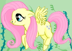 Size: 496x351 | Tagged: safe, artist:wicked-moose, fluttershy, pegasus, pony, female, mare, ms paint, pink mane, yellow coat