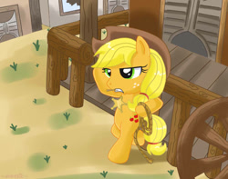 Size: 650x512 | Tagged: safe, artist:domestic-hedgehog, applejack, earth pony, pony, solo