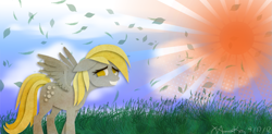 Size: 1357x666 | Tagged: safe, artist:xassassinkitty, derpy hooves, pegasus, pony, female, mare, sleepwalks, wallpaper